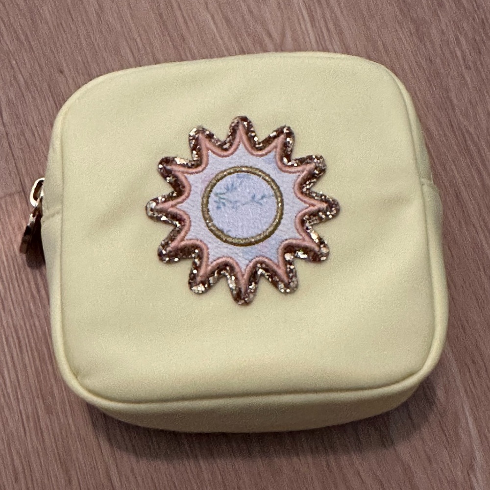 Stoney Clover Lane Small Yellow pouch with glitter patch